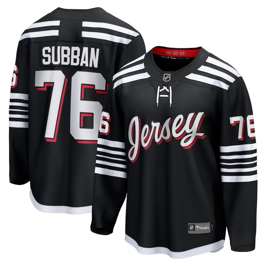 Men New Jersey Devils 76 P.K. Subban Fanatics Branded Black Alternate Premier Breakaway Player NHL Jersey